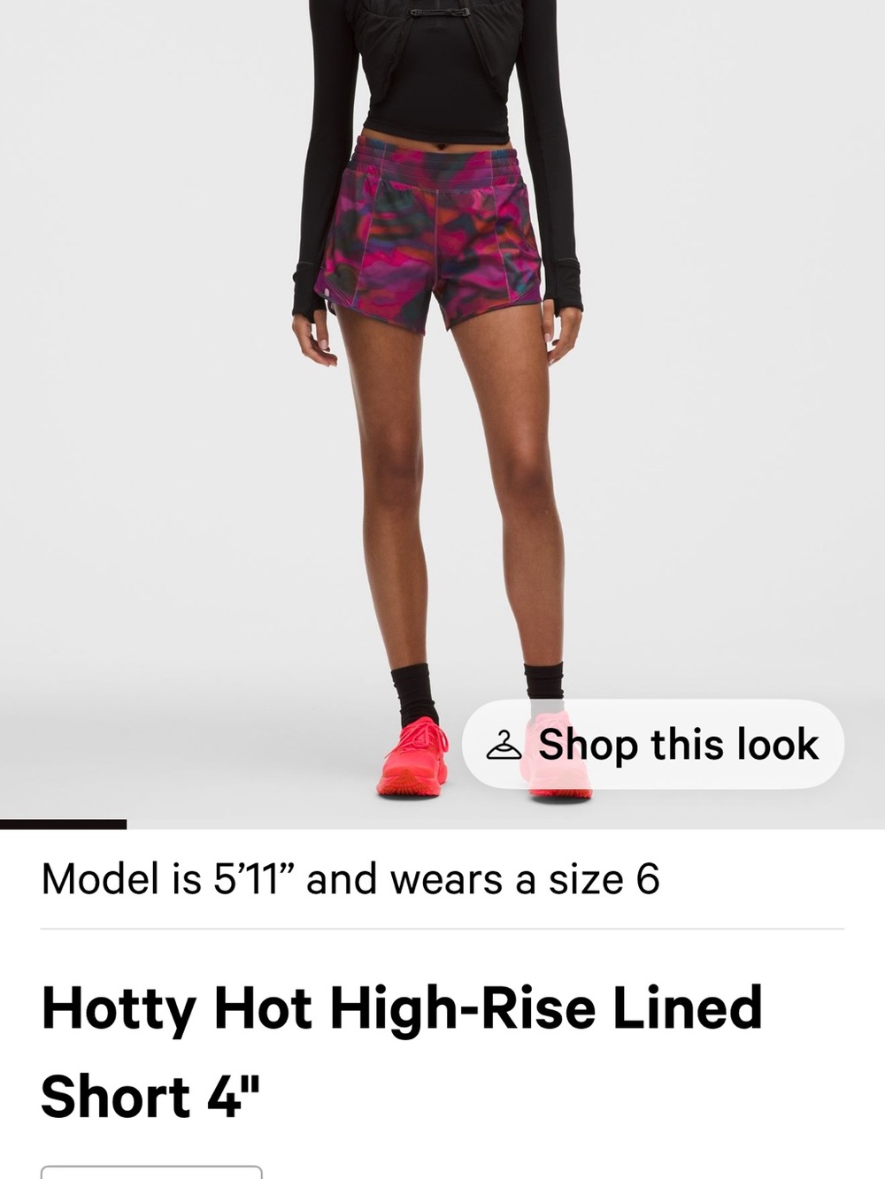 Lululemon 4 inch Hotty Hot High-Rise Lined Shorts size 4